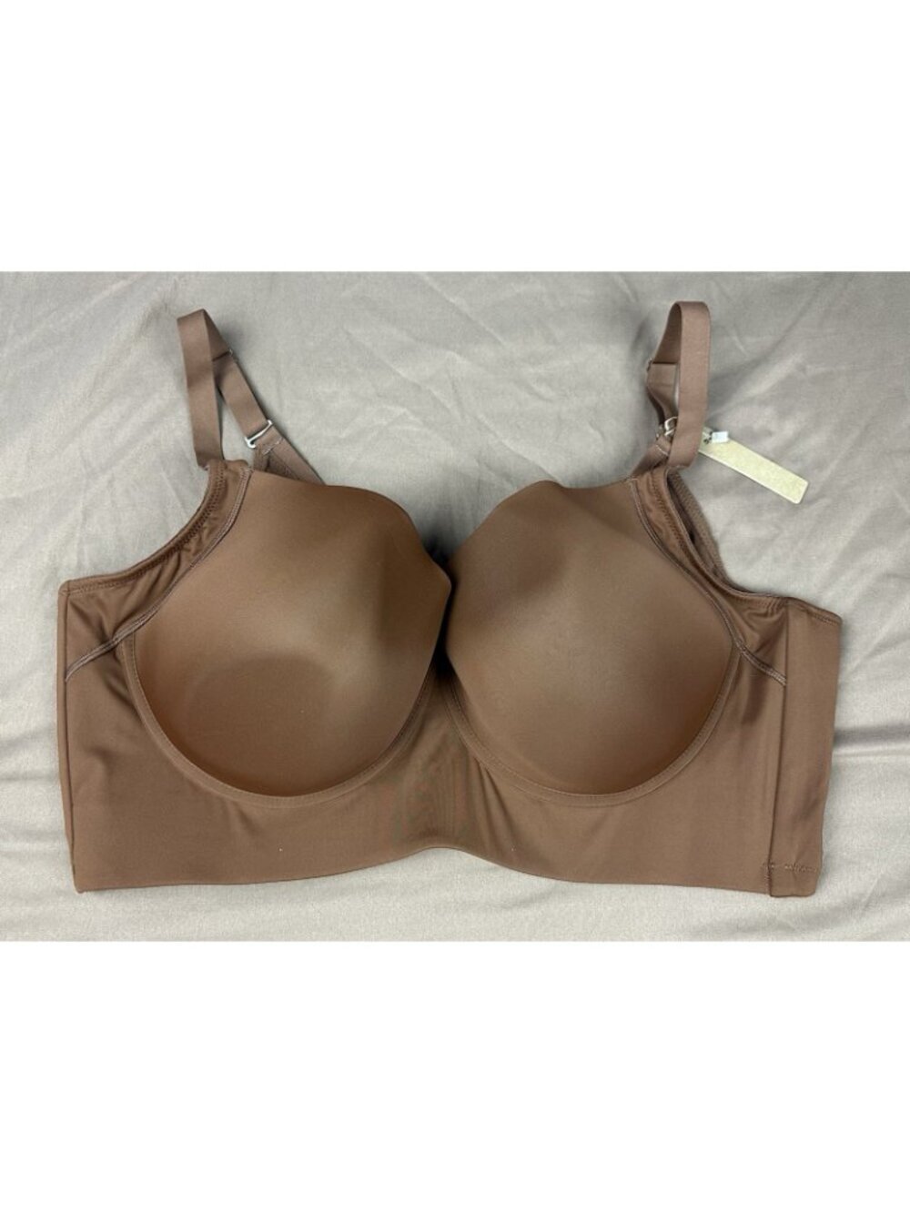 Shapellx Bare Essentials™AirSlim 48DD Brown Back Smoothing Underwire Push-Up Bra - Picture 4 of 12